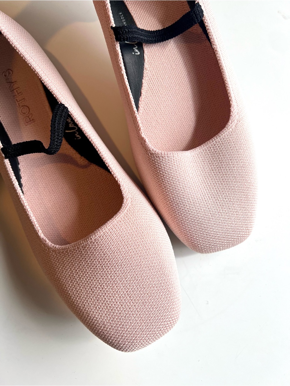 Rothy’s The Max Square Toe Mary Jane Ballerina Pastel Pink Flats Classic 9 - Picture 4 of 9